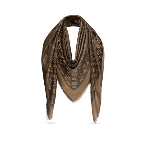 louis vuitton monogram shine shawl gold